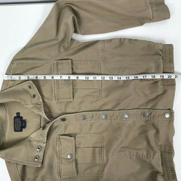 Pendleton Malin Snap Front Jacket Women's Medium Petite Tan Pockets Stretch - Picture 9 of 10